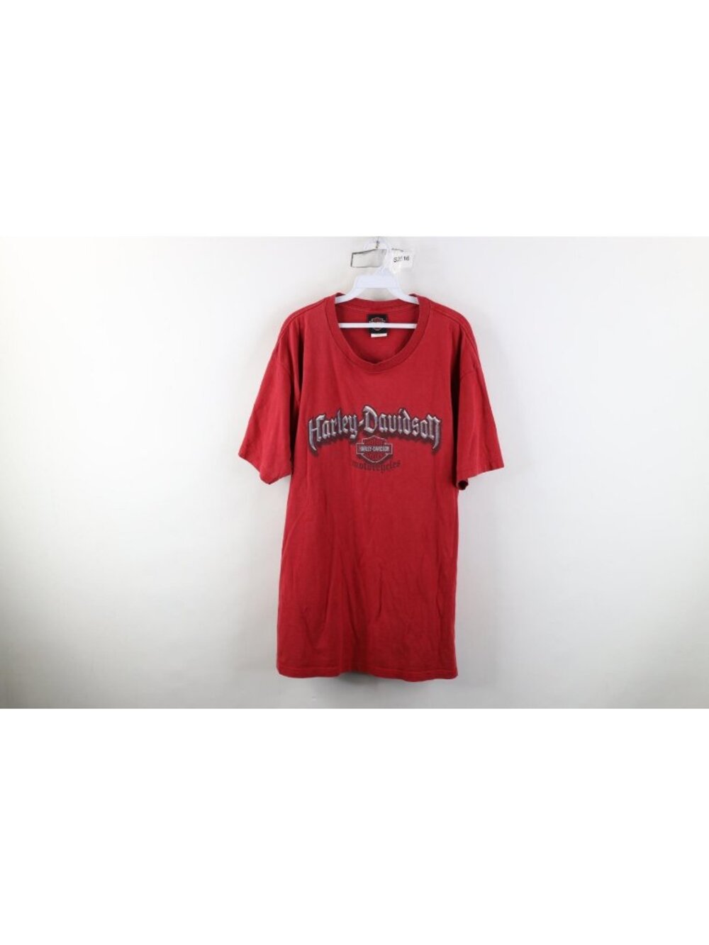 Vtg Y2K 2007 Harley Davidson Mens XL Spell Out Old English Iron T-Shirt Red USA
